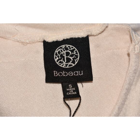 BOBEAU NEW $35 Ivory Cross-Back 3/4 Sleeve Embroidered Top‎ Small - Picture 3 of 3